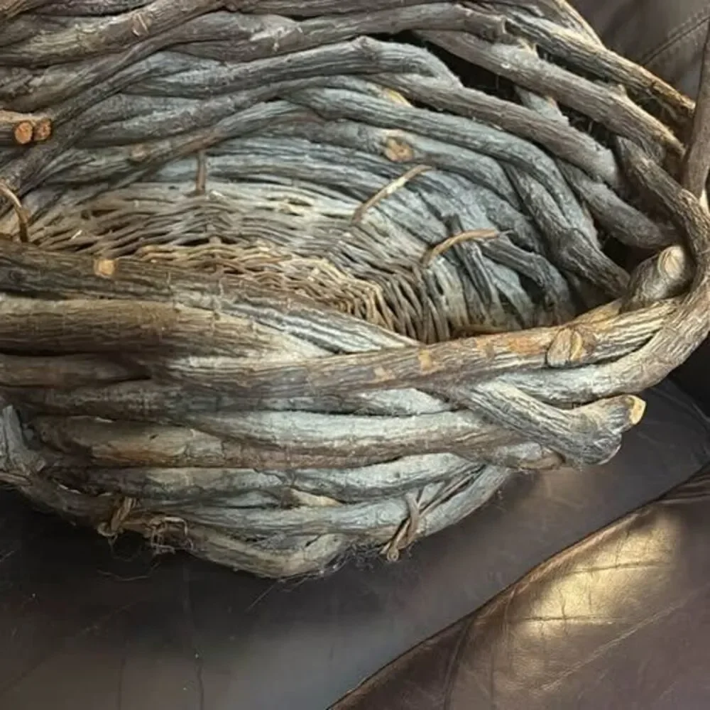 Rustic Hand-Woven Grapevine Basket
